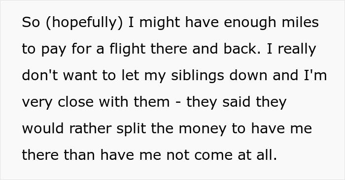 Woman Refuses To Go On Christmas “Gift Trip” If Her Siblings Have To Pay For Her Flight
