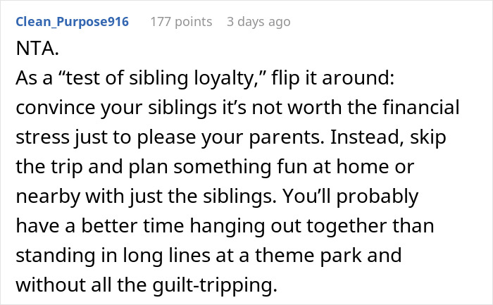 Woman Refuses To Go On Christmas “Gift Trip” If Her Siblings Have To Pay For Her Flight