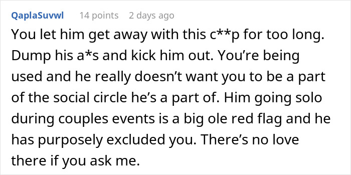 Woman Expresses Hurt For Being Constantly Excluded In Couple Events, BF Lashes Out At her