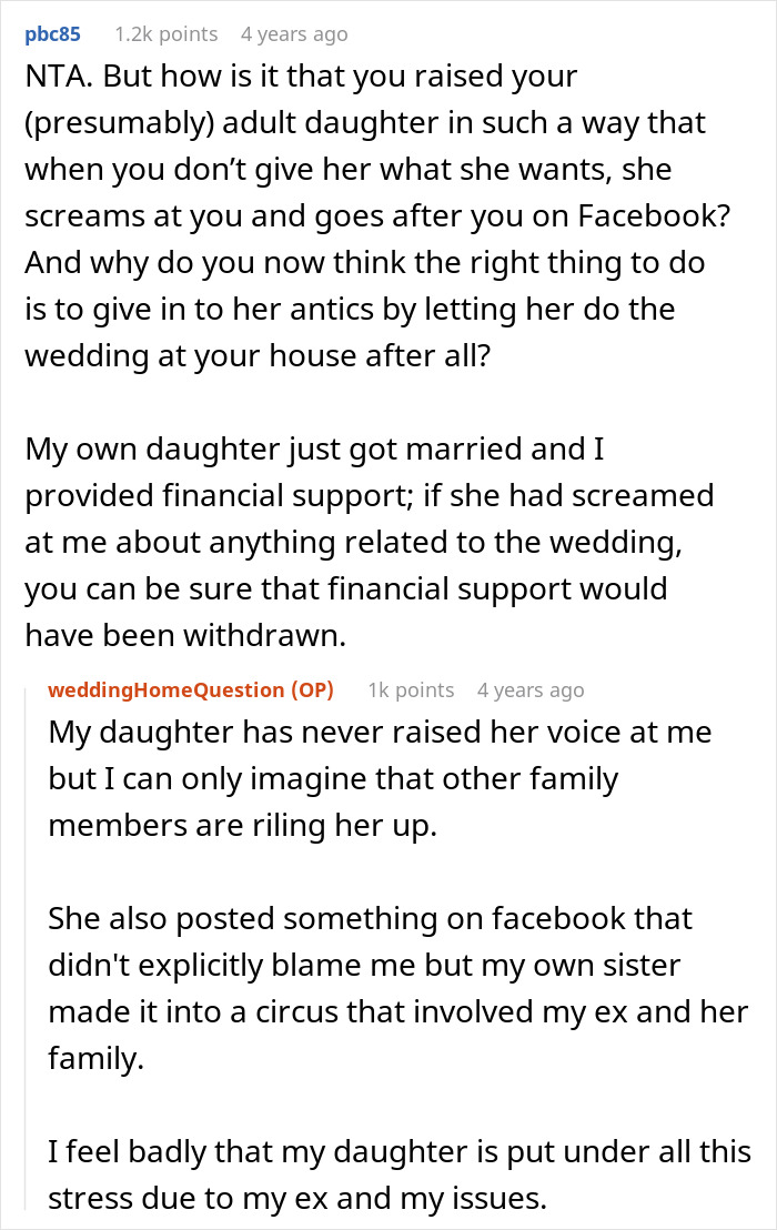 Dad Makes “Biggest Mistake Of Life” By Telling Daughter She Can’t Use His Home As Wedding Venue
