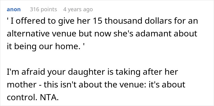 Dad Makes “Biggest Mistake Of Life” By Telling Daughter She Can’t Use His Home As Wedding Venue