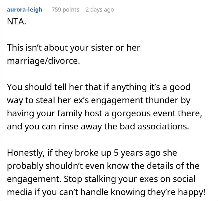 Mom Refuses To Change Daughter’s Wedding Venue, Sister Calls Her Heartless And Selfish