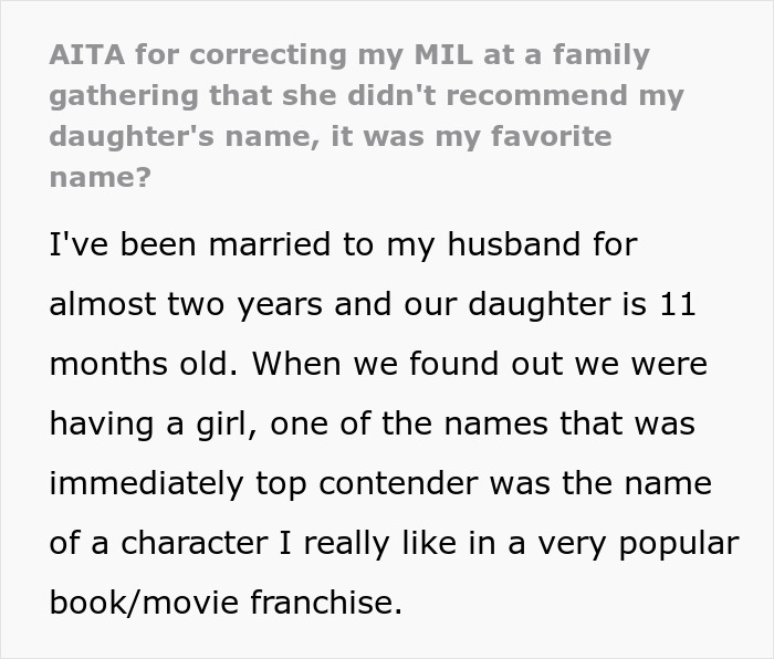 MIL Tries To Take Credit For Granddaughter’s Name, Mom Calls Her Bluff, Sparking Family Drama