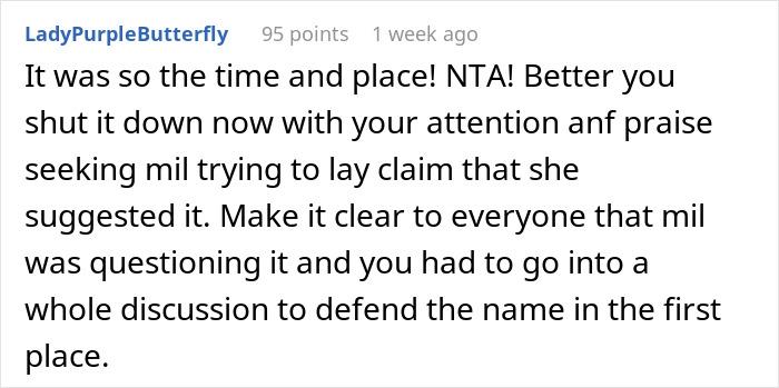MIL Tries To Take Credit For Granddaughter’s Name, Mom Calls Her Bluff, Sparking Family Drama