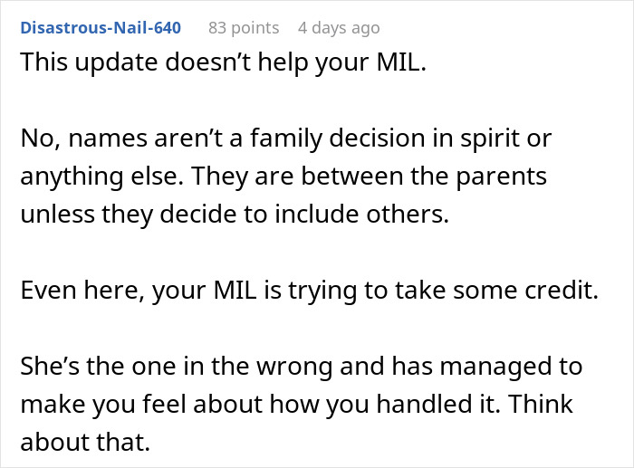 MIL Tries To Take Credit For Granddaughter’s Name, Mom Calls Her Bluff, Sparking Family Drama