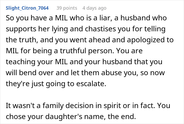 MIL Tries To Take Credit For Granddaughter’s Name, Mom Calls Her Bluff, Sparking Family Drama