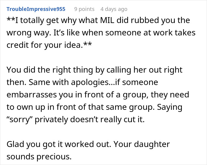 MIL Tries To Take Credit For Granddaughter’s Name, Mom Calls Her Bluff, Sparking Family Drama