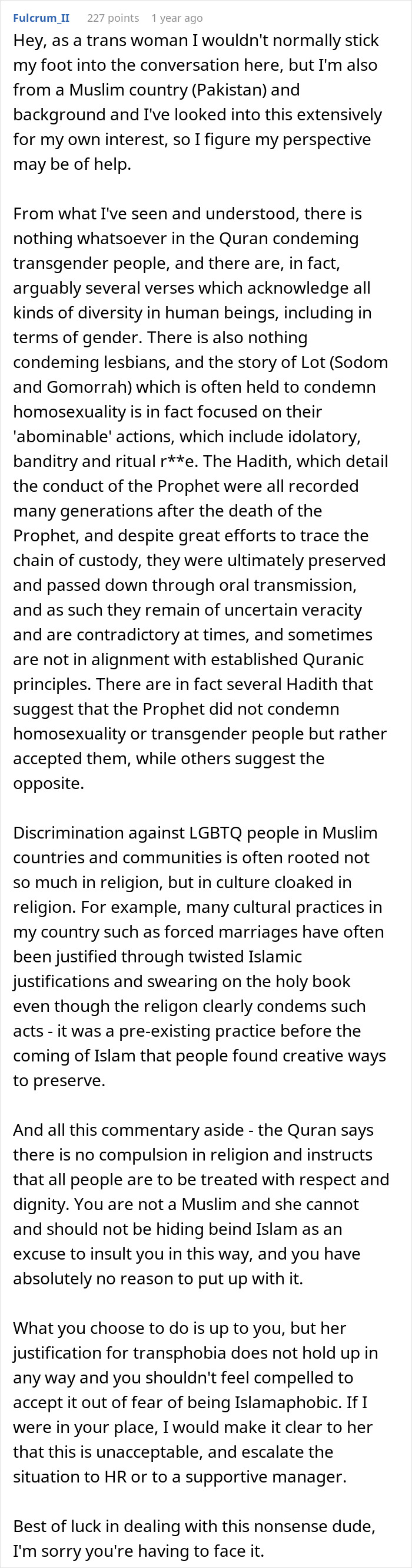 Woman Attempts To Hide Her Misgendering Colleague Behind The Religion, But To No Avail
