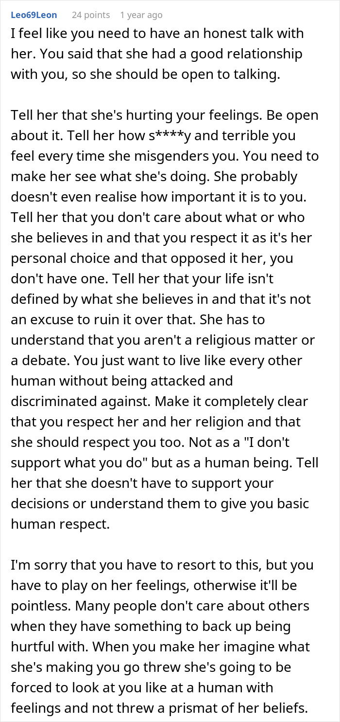 Woman Attempts To Hide Her Misgendering Colleague Behind The Religion, But To No Avail