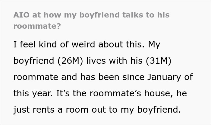 GF Horrified After Seeing BF&#8217;s Tone With His Roommate, Seeks Advice Online