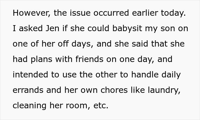 Woman Asks Why She Should Pay With A &#8220;Literal [Babysitting] Professional In The Same Home&#8221; For Free