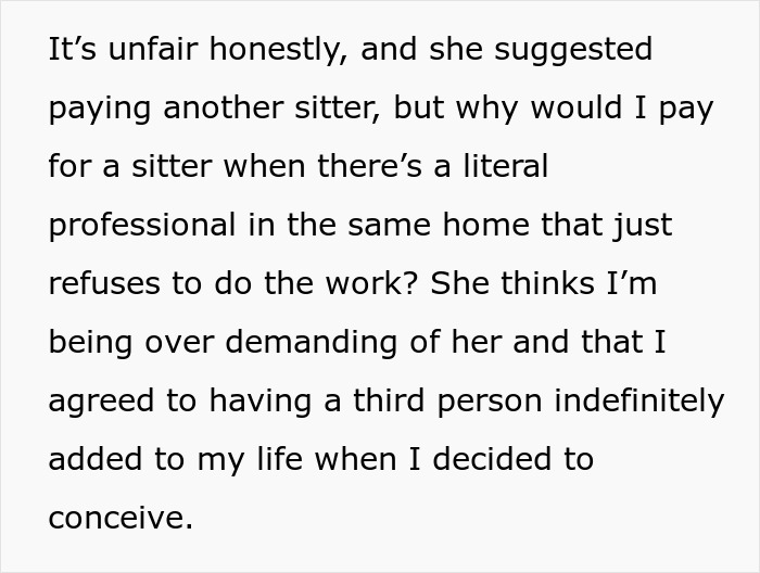 Woman Asks Why She Should Pay With A &#8220;Literal [Babysitting] Professional In The Same Home&#8221; For Free
