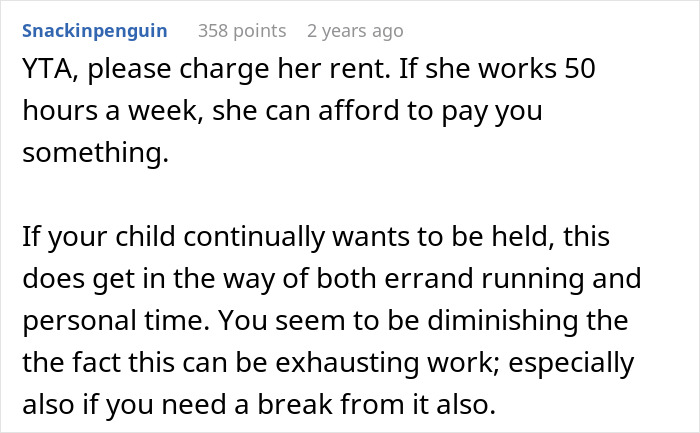 Woman Asks Why She Should Pay With A &#8220;Literal [Babysitting] Professional In The Same Home&#8221; For Free