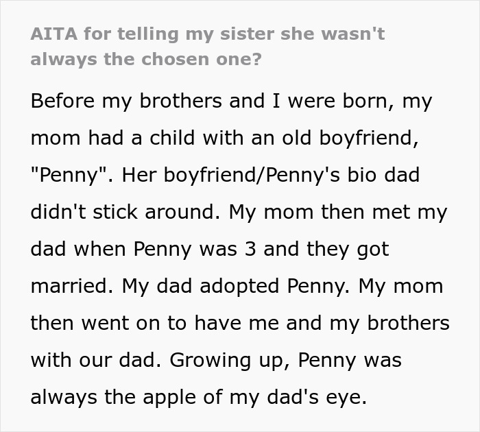 Adopted Sis&#8217; Longstanding &#8220;Chosen One&#8221; Joke Backfires After Bro Says Bio Dad Never Chose Her
