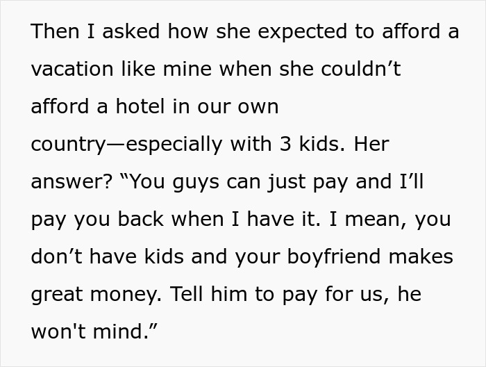 Cousin Tells Woman To Cover $4,000 Family Vacation, Labels Her Selfish When She Refuses