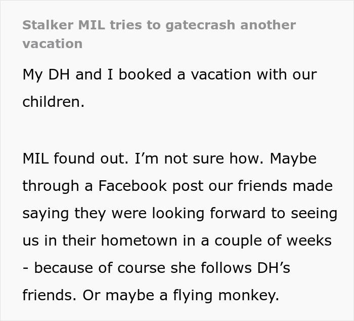 Unhinged MIL Follows Couple On Every Vacation, So They Change Their Plans Last Minute