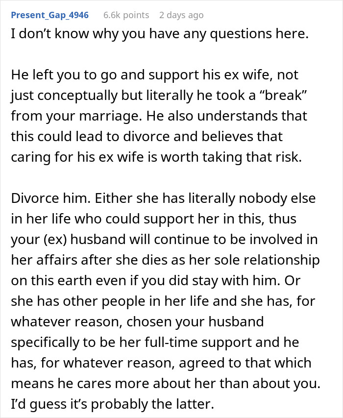 &#8220;He&#8217;d Understand If I Chose Divorce&#8221;: Husband Chooses Ill Ex Over Current Wife