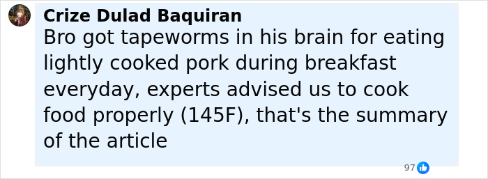 Man Develops ‘Pork Worms’ In His Brain After Common Bacon Habit