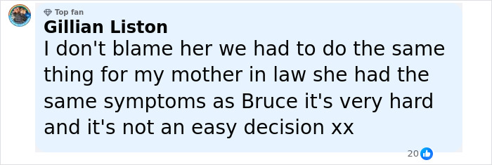 Bruce Willis&#8217;s Wife Shares Update After Revealing They Now Live Separately During His Dementia Battle