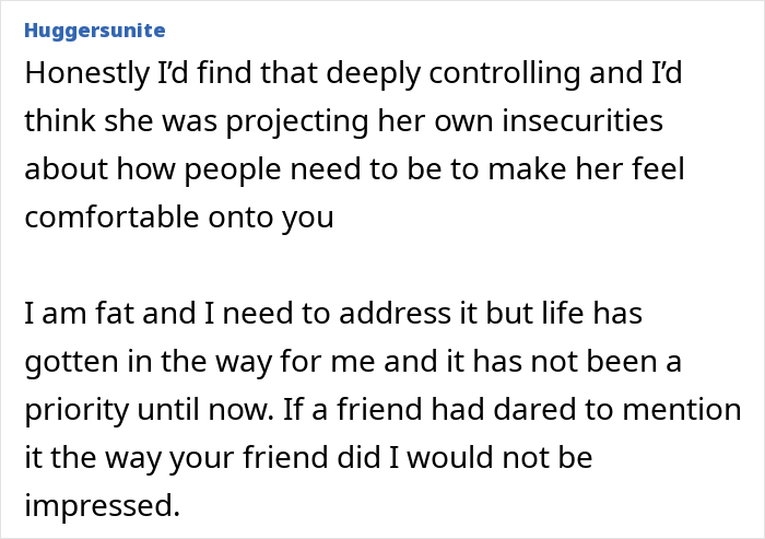 “Totally Blindsided”: Weight Comments Urge Woman To Rethink Relationship With Childhood Friend