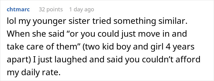 Woman Thinks Babysitters Don’t Deserve A Living Wage, Gets A Reality Check From Sibling