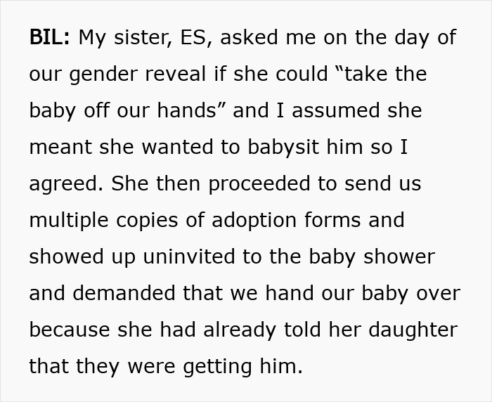 Sister Sends Adoption Papers After Mistaking Babysitting Offer For A Chance To “Take The Baby”