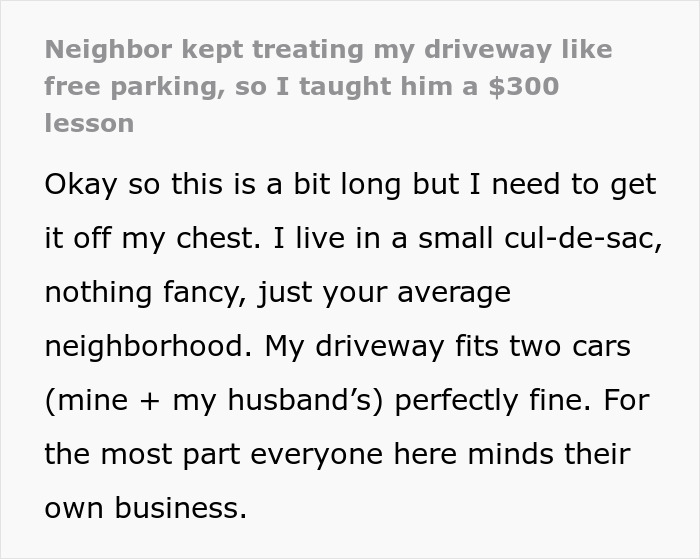 Nurse Comes Home From 12HR Shift To Find Neighbor Using Her Driveway Yet Again, Gloves Come Off
