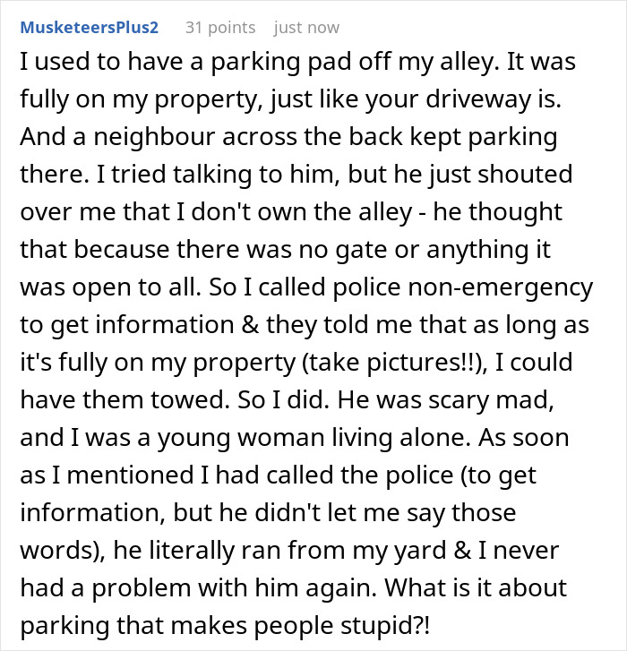 Nurse Comes Home From 12HR Shift To Find Neighbor Using Her Driveway Yet Again, Gloves Come Off