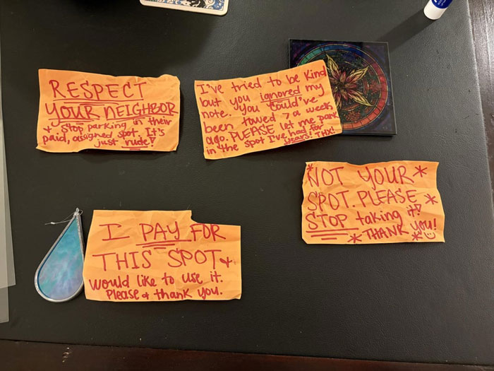 Someone Believes They Can Force New Neighbor To Give Up Her Paid Parking Space, But To No Avail