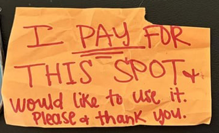 Someone Believes They Can Force New Neighbor To Give Up Her Paid Parking Space, But To No Avail