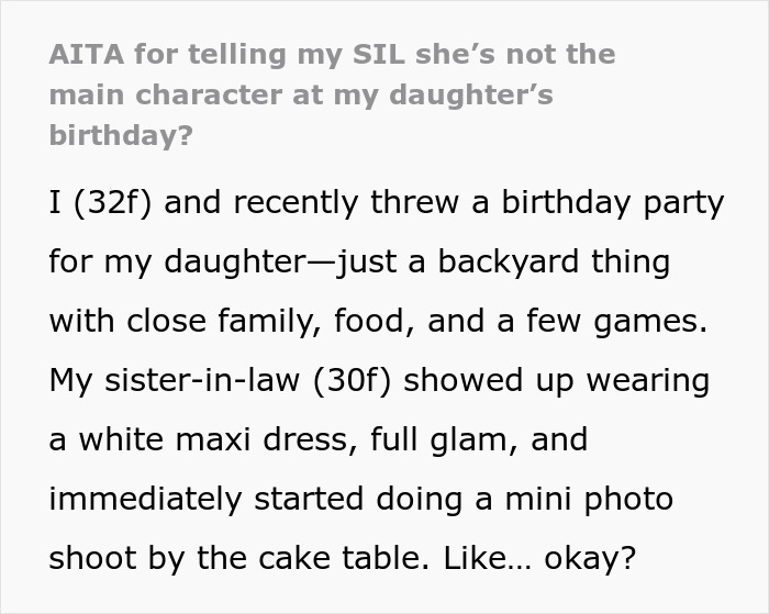 SIL Tries To Steal Niece&#8217;s Birthday Party But Gets Shut Down Harshly By The Girl&#8217;s Mom