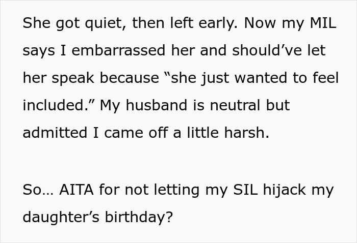 SIL Tries To Steal Niece&#8217;s Birthday Party But Gets Shut Down Harshly By The Girl&#8217;s Mom