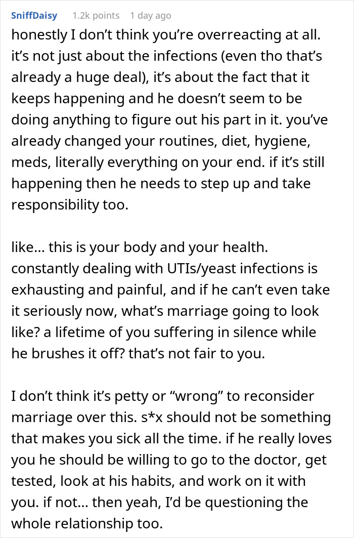 Guy Refuses To Get Himself Checked As GF Gets Constant Infections, She Reconsiders Marriage