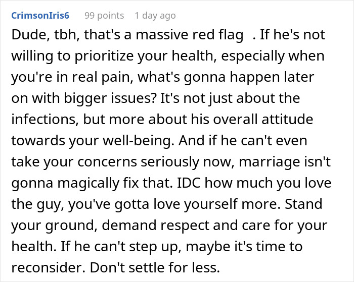 Guy Refuses To Get Himself Checked As GF Gets Constant Infections, She Reconsiders Marriage