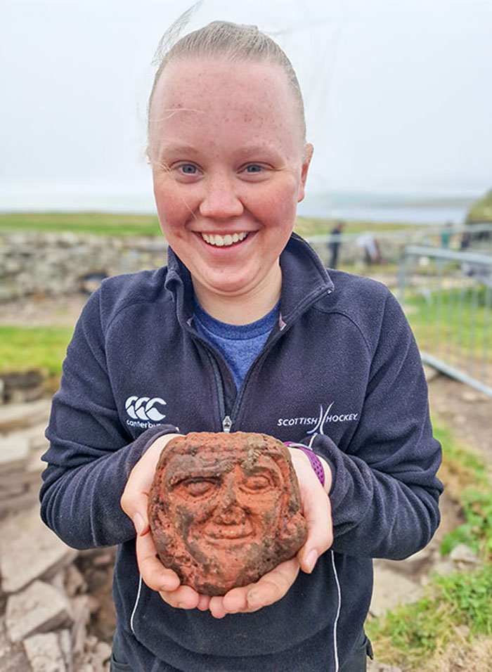 Experts Stunned By Archaeology Student’s Discovery Of Ancient Head Carving With “Unusual” Features
