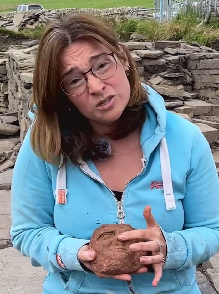 Experts Stunned By Archaeology Student’s Discovery Of Ancient Head Carving With “Unusual” Features