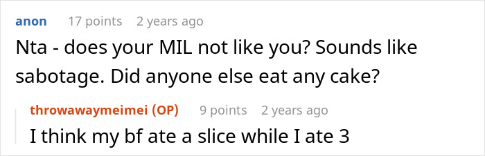 This MIL Called Her Son&#8217;s GF A &#8220;Spoiled Brat&#8221; For Not Being Able To &#8220;Digest&#8221; A Poisoned Cake