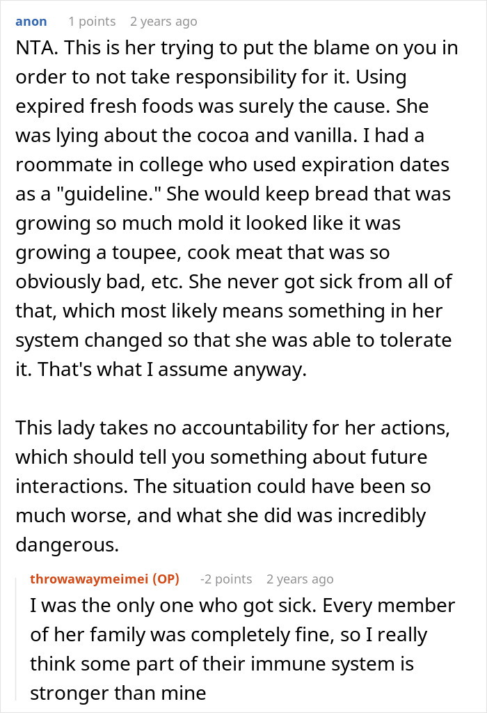 This MIL Called Her Son&#8217;s GF A &#8220;Spoiled Brat&#8221; For Not Being Able To &#8220;Digest&#8221; A Poisoned Cake