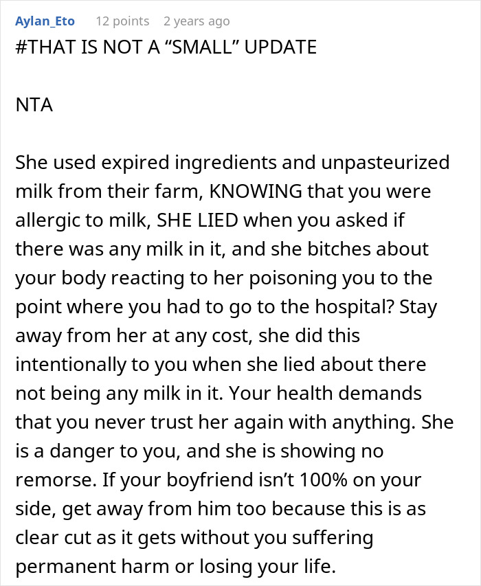 This MIL Called Her Son&#8217;s GF A &#8220;Spoiled Brat&#8221; For Not Being Able To &#8220;Digest&#8221; A Poisoned Cake