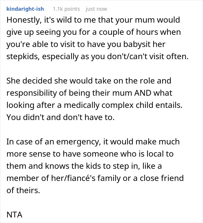 Mom Tries To Recruit 20YO Son To Look After Fiance’s Disabled Daughter, Irate When He Refuses
