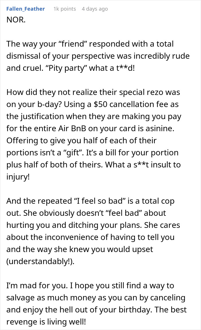 Birthday Girl Shocked When Her Friends Cancel Planned Trip For A Restaurant Reservation