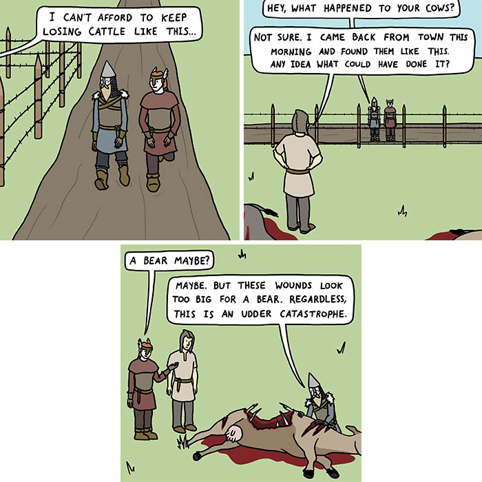 This Artist Loves Dad Jokes And Norse Myths, So They Created 34 Pun-Filled Comics (New Pics)