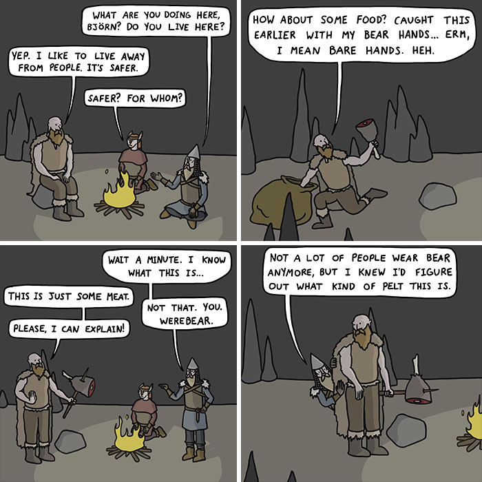 This Artist Loves Dad Jokes And Norse Myths, So They Created 34 Pun-Filled Comics (New Pics)