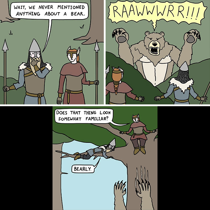 This Artist Loves Dad Jokes And Norse Myths, So They Created 34 Pun-Filled Comics (New Pics)