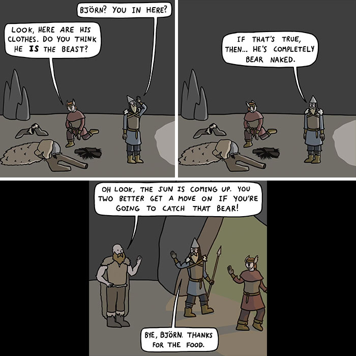 This Artist Loves Dad Jokes And Norse Myths, So They Created 34 Pun-Filled Comics (New Pics)