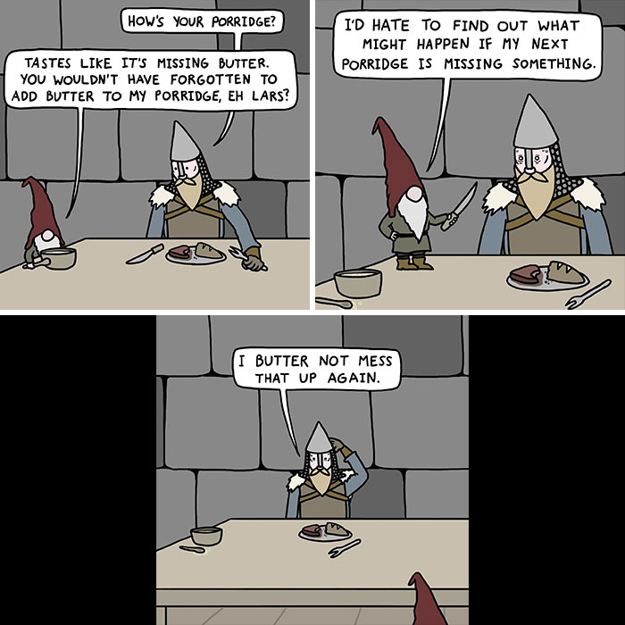 This Artist Loves Dad Jokes And Norse Myths, So They Created 34 Pun-Filled Comics (New Pics)