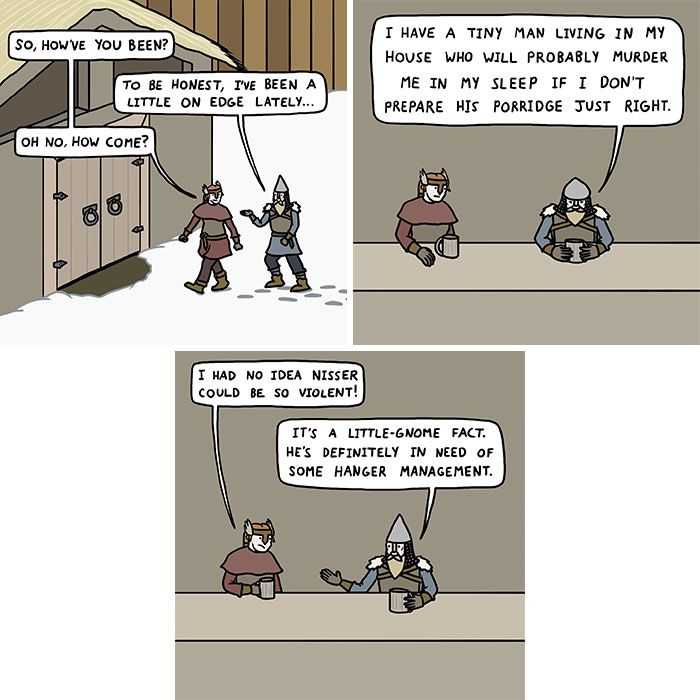 This Artist Loves Dad Jokes And Norse Myths, So They Created 34 Pun-Filled Comics (New Pics)