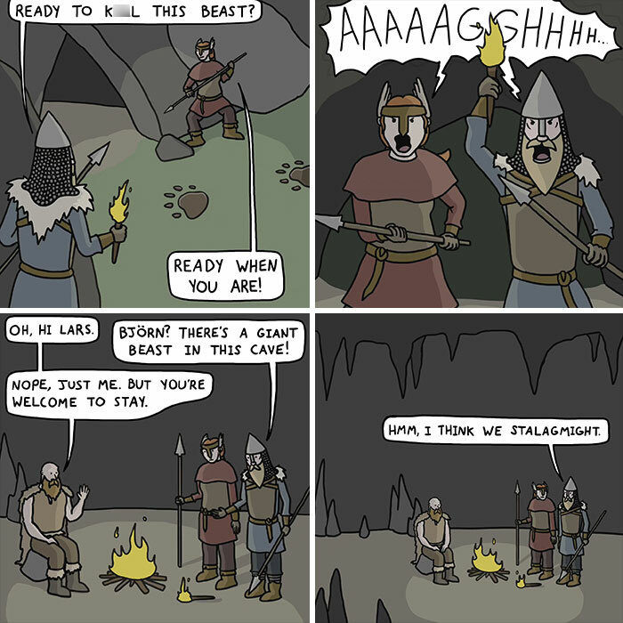 This Artist Loves Dad Jokes And Norse Myths, So They Created 34 Pun-Filled Comics (New Pics)