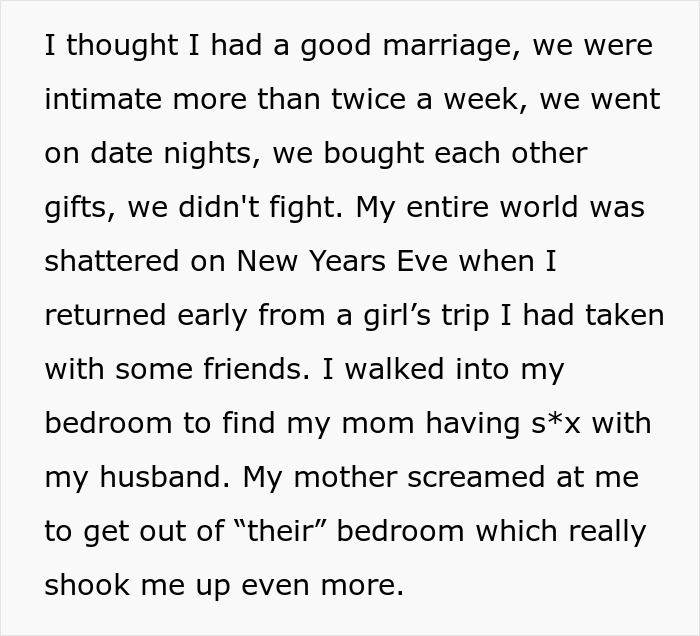 Woman Catches Her Mom Sleeping With Her Husband, Exposes Their 22-Year Affair