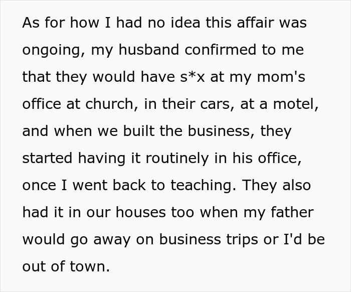 Woman Catches Her Mom Sleeping With Her Husband, Exposes Their 22-Year Affair